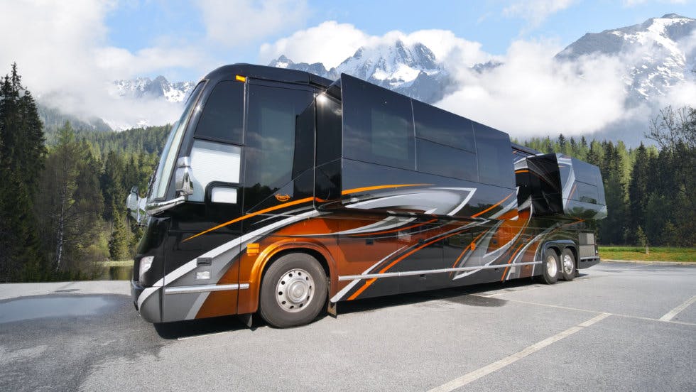 Coach in Mountains