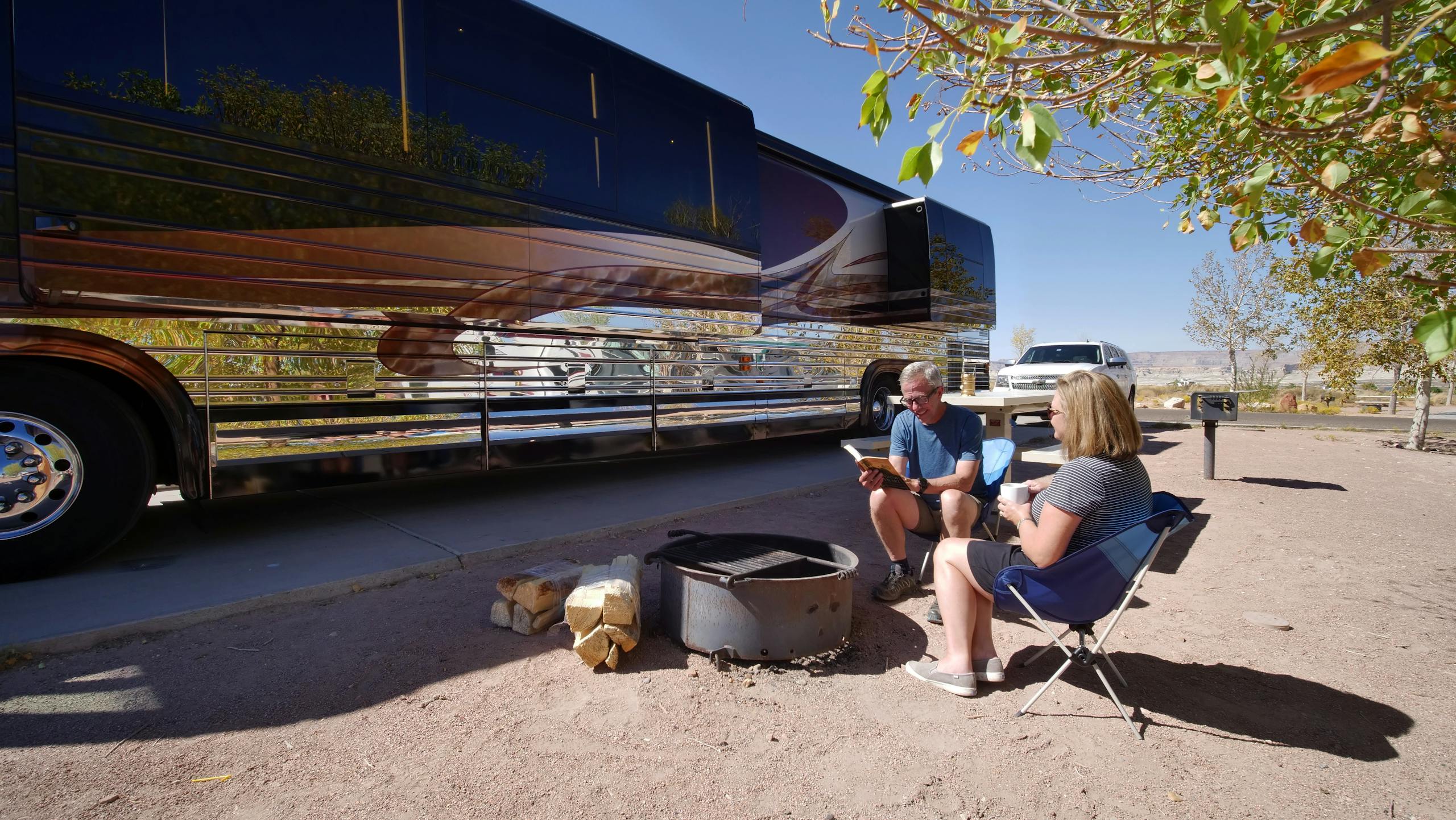 Why sit in the middle seat of an airplane when you can relax in the spacious kuxury of an rv!